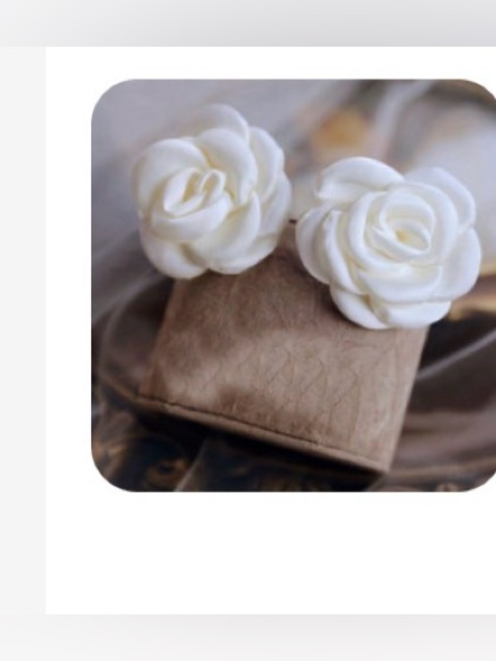 White Rose Flower Stud Earrings - Elegant Women’s Accessories